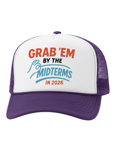 Grab'em By The Midterms 2026- Trucker Hats - (White/Purple)
